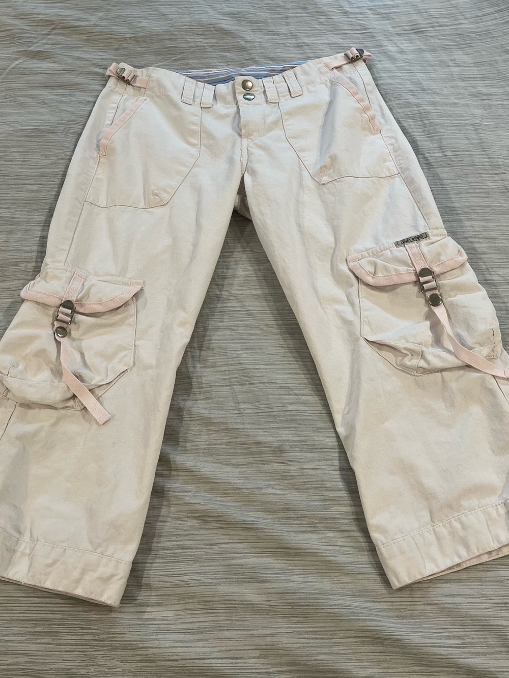 NWOT Lucky Brand Pastel Pale pink Cargo cropped Pants Cotton *size 25/0